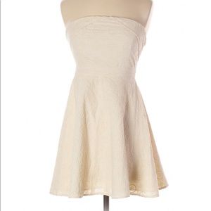 Pins And Needles Cream Strapless Mini Dress